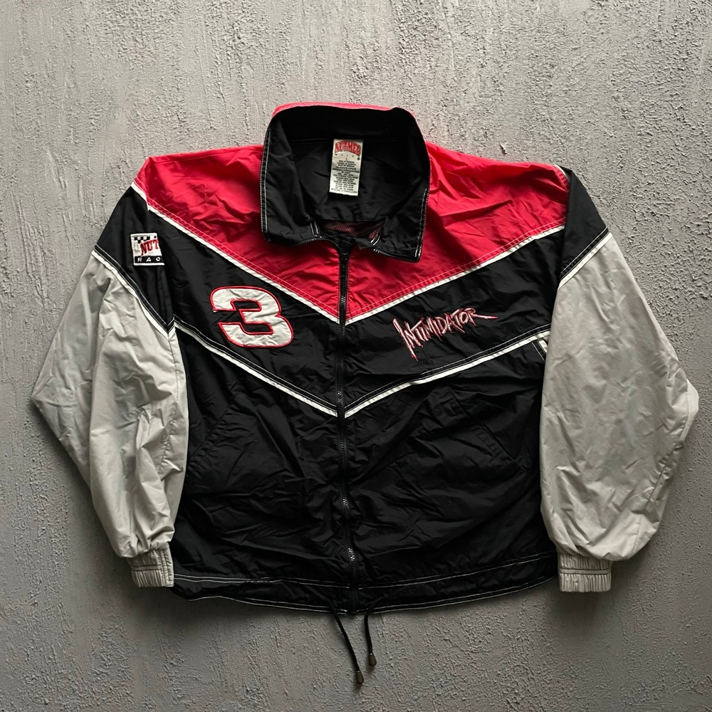 Vintage Dale Earnhardt Intimidator Racing Jacket Mens Large Black 90s Nutmeg